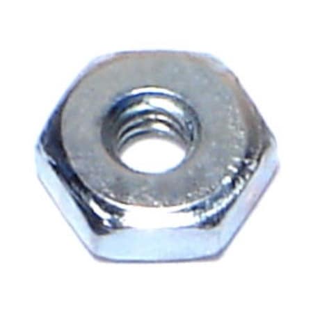 Machine Screw Nut, #5-40, Steel, Grade 2, Zinc Plated, 100 PK